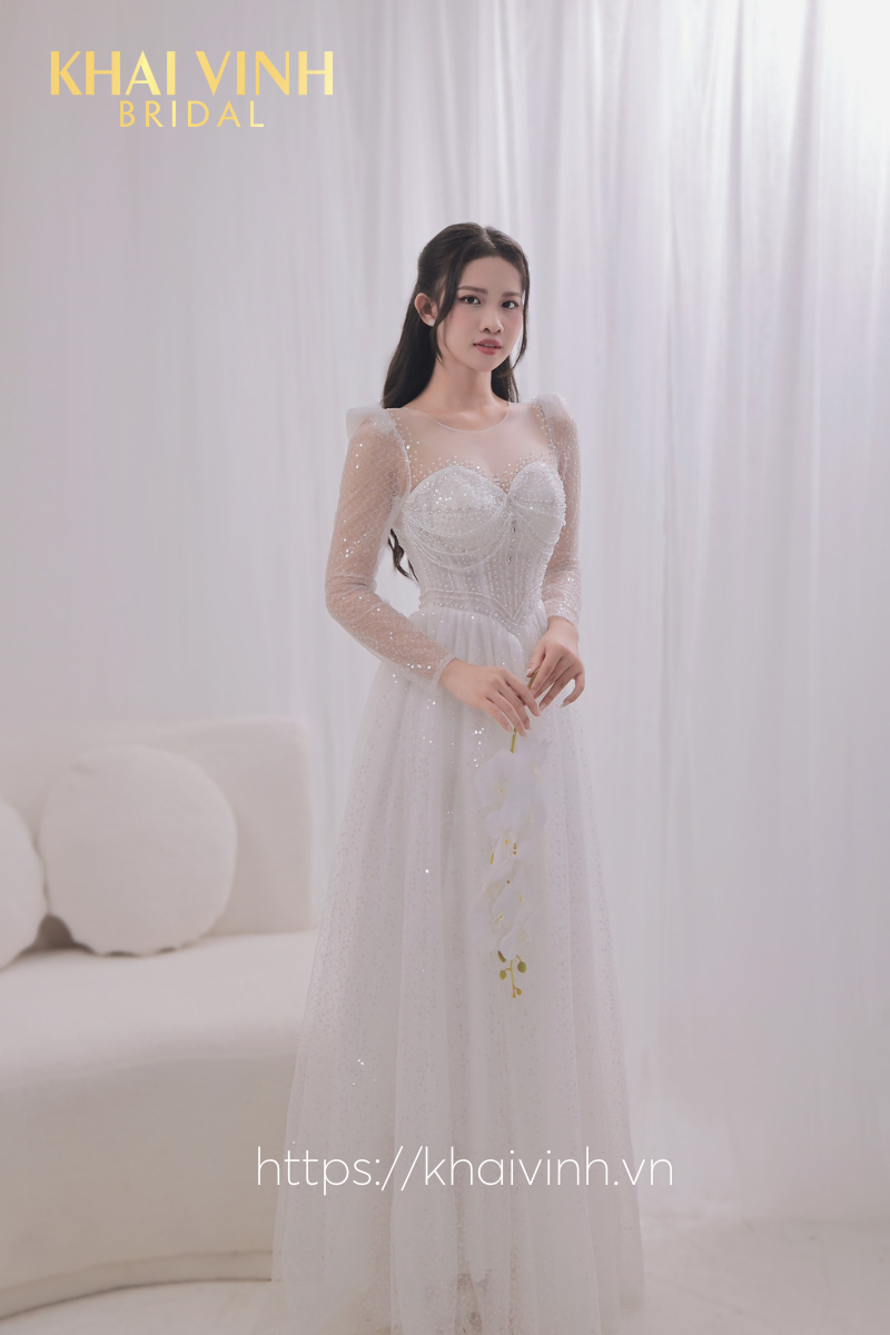 Váy cưới xòe dáng chữ A áo quây kiểu corset lệch vai mẫu áo đi bàn dạ hội  đám cưới kiểu công chúa mẫu TW112  Lazadavn